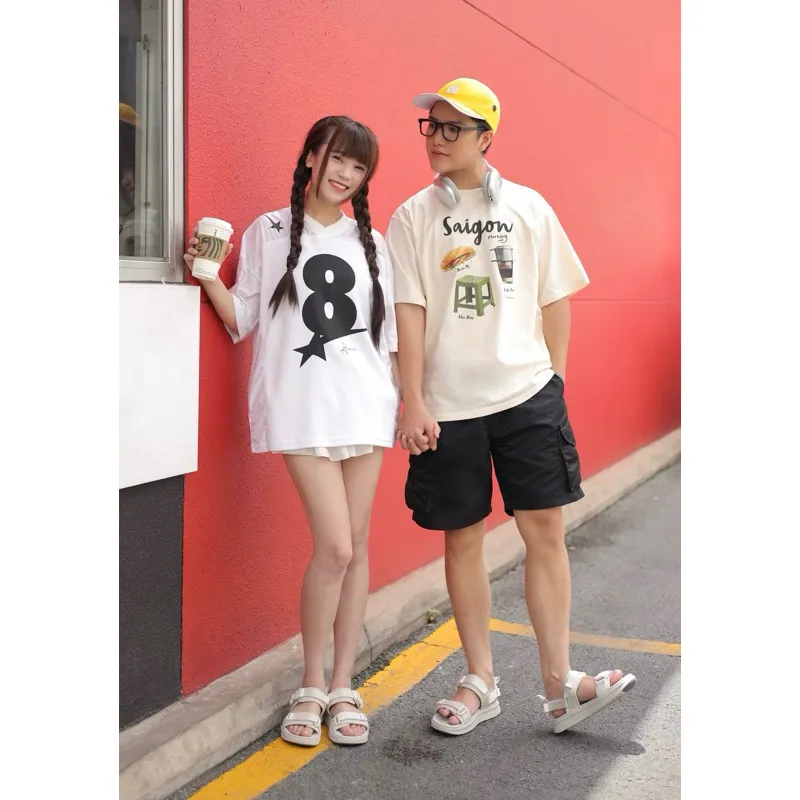 Ảnh Giày Sandal Unisex Genki Màu Kem Quai Ngang Đế Cao Su Thời Trang Chính Hãng Streetstyle YK278 1