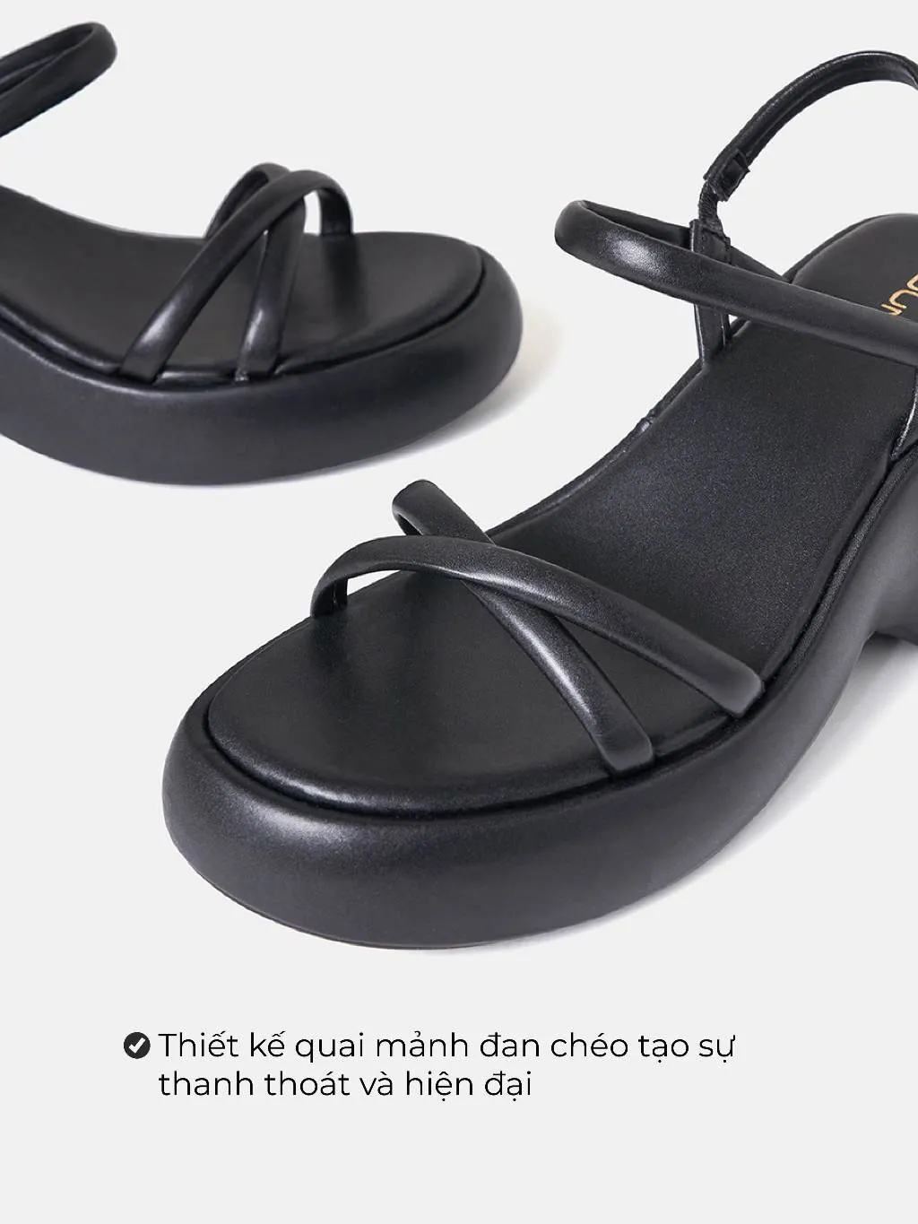 Ảnh Giày Sandal Xuồng Nữ 9cm Thời Trang JUNO Quai Chéo SD09118 2