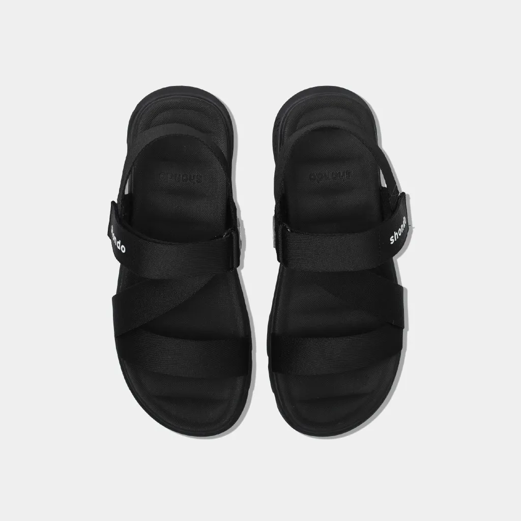 Ảnh Giày Sandals Nam Nữ Cao Cấp Unisex Êm Chân Quai Liền Shondo F6 Sport Đen F6S1111 1