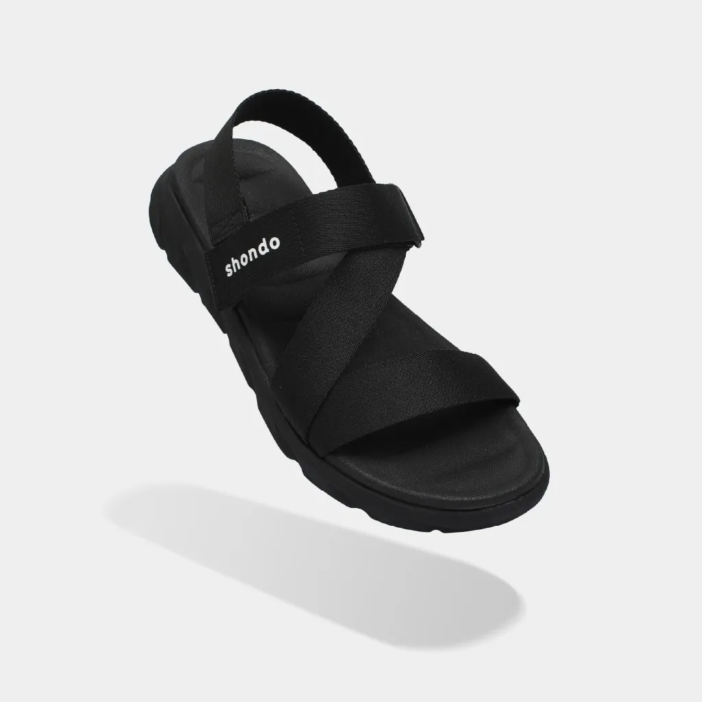 Ảnh Giày Sandals Nam Nữ Cao Cấp Unisex Êm Chân Quai Liền Shondo F6 Sport Đen F6S1111 2