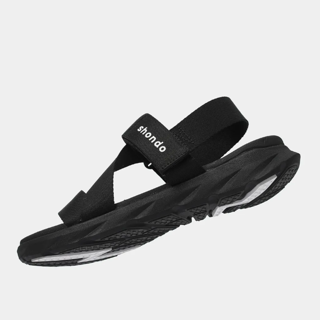 Ảnh Giày Sandals Nam Nữ Cao Cấp Unisex Êm Chân Quai Liền Shondo F6 Sport Đen F6S1111 3