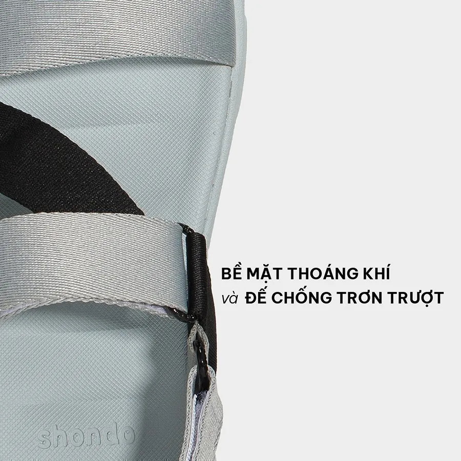 Ảnh Giày Sandals Nam Nữ Shondo F6 Đế Xám Phối Quai Đen F6S2011 3