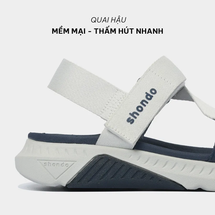 Ảnh Giày Sandals Nam Nữ Shondo F7 Racing Phối Màu Xám Rêu Xanh Dương F7R2435 2