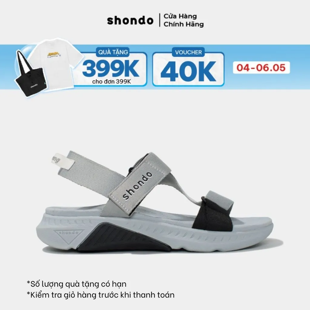 Ảnh Giày Sandals Nam Nữ Shondo F7 Racing Xám Phối Đen F7R1020 1