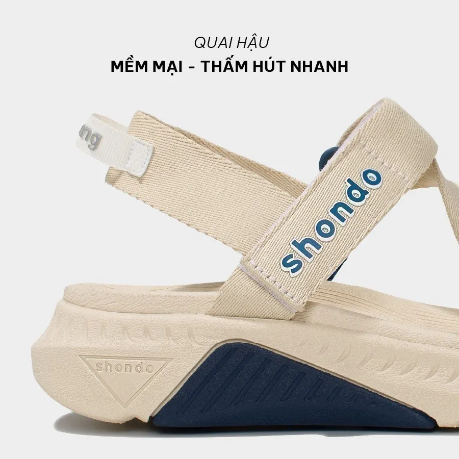 Ảnh Giày Sandals Nam Nữ Shondo F7 Racing Be Phối Xanh Dương F7R2530 3