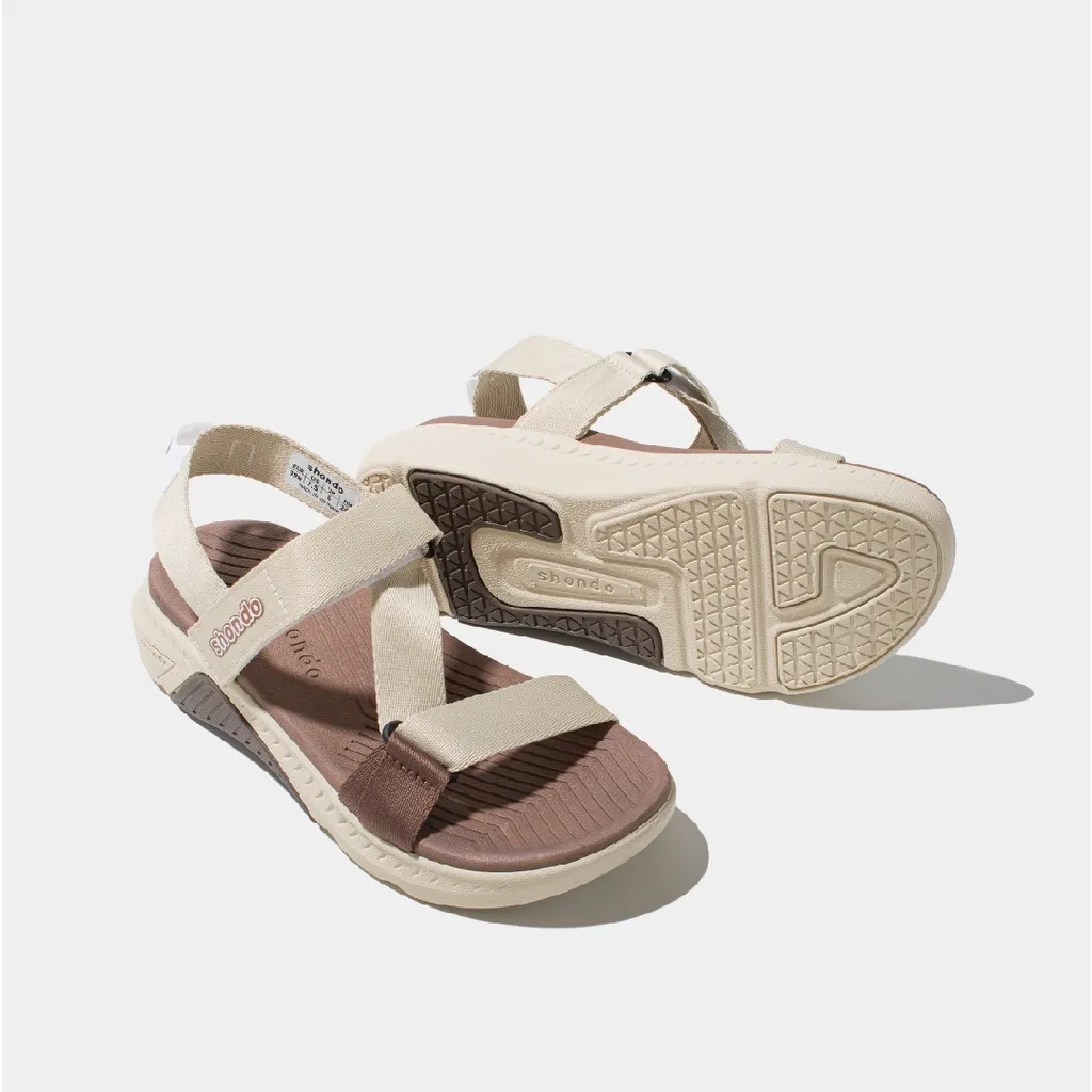 Ảnh Giày Sandals Nam Nữ Shondo F7 Racing Be Phối Nâu F7R2595 2