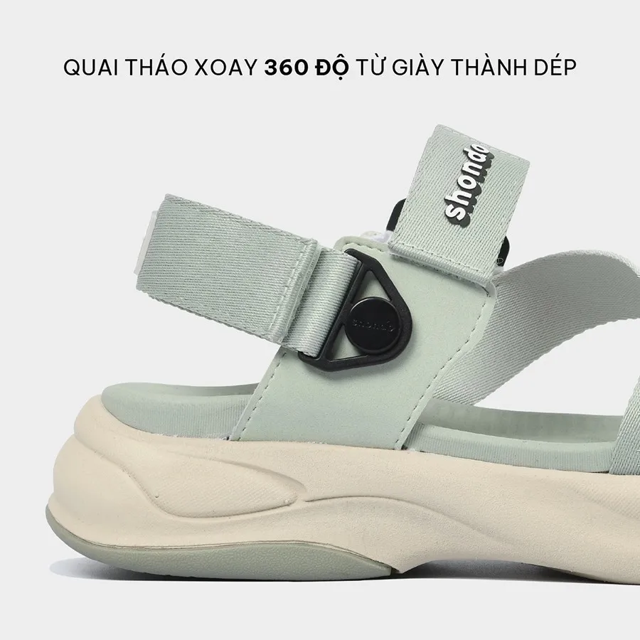 Ảnh Giày Sandals Nam Nữ SHONDO F8B Êm, Thời Trang Thích Hợp Đi Làm, Đi Học Chơi Màu Xám Be F8B2025 2