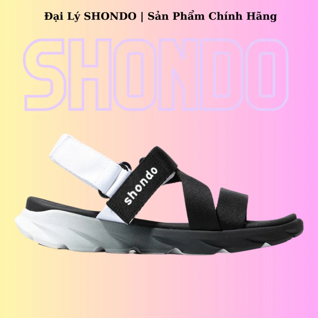 Ảnh Giày Sandals Shondo F6 Sport ombre đế 2 màu đen trắng F6S0110 1