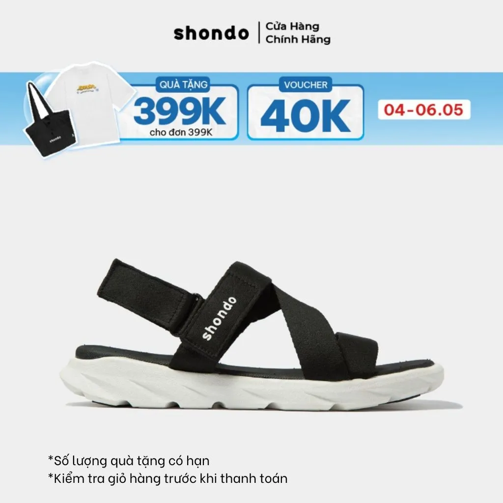 Ảnh Giày Sandals SHONDO F6 Sport Thời Trang Êm Ái Năng Động Màu Đen Trắng F6S003 1