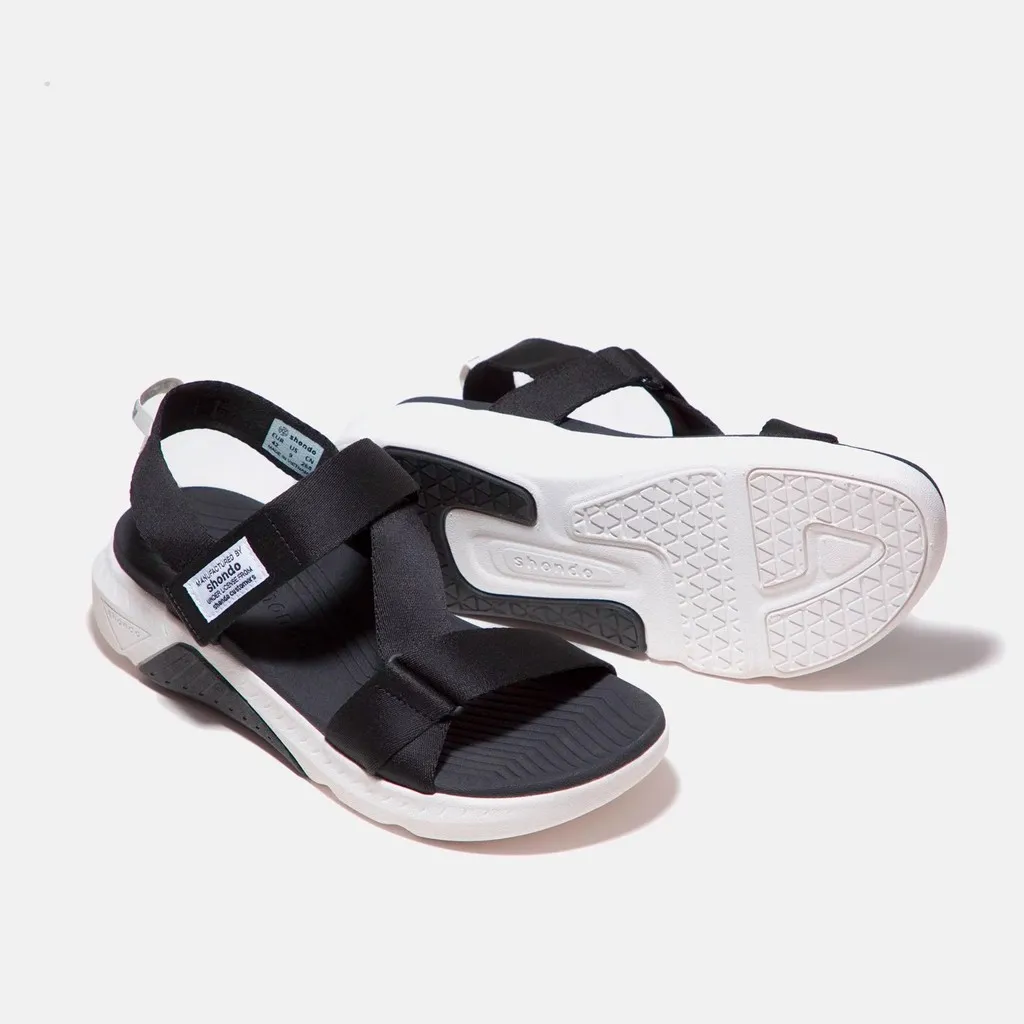 Ảnh Giày Shondo Sandals F7 Racing F7R0010 đế trắng phối đen quai đen 2