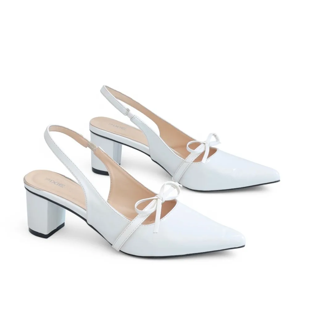 Ảnh Giày Slingback 5cm Da Bóng Quai Nơ Nhỏ Pixie H374 2