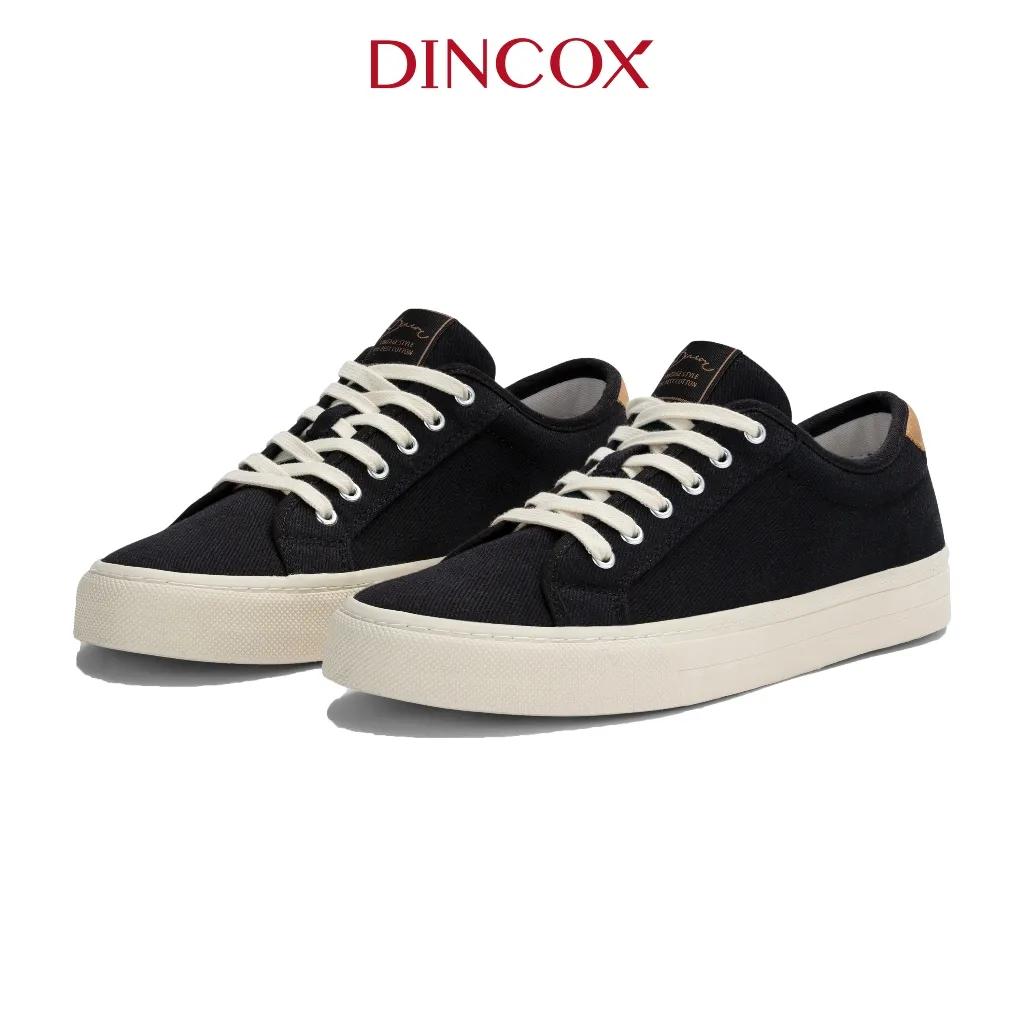 Ảnh Giày Sneaker Nam Nữ Vải Canvas DINCOX E12 Black Đơn Giản Thanh Lịch - Unisex Sneaker 3