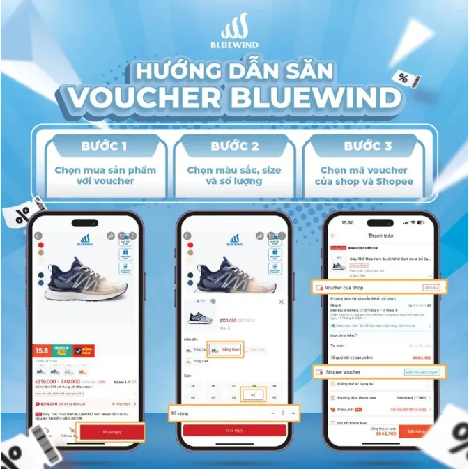 Ảnh Giày Sneaker Nữ BLUEWIND MulLite Da PU Cao Cấp, Mềm Mại, Thoáng Khí 68882 2