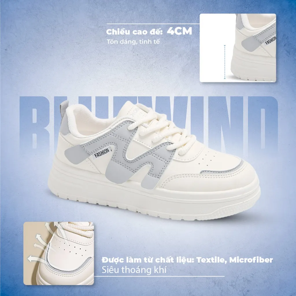 Ảnh Giày Sneaker Nữ BLUEWIND MulLite Da PU Cao Cấp, Mềm Mại, Thoáng Khí 68882 3
