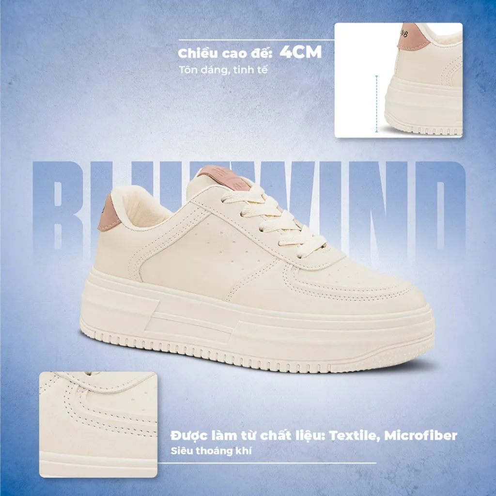 Ảnh Giày Sneaker Nữ BLUEWIND Da PU Phối Lỗ Thoáng Khí 68866 3
