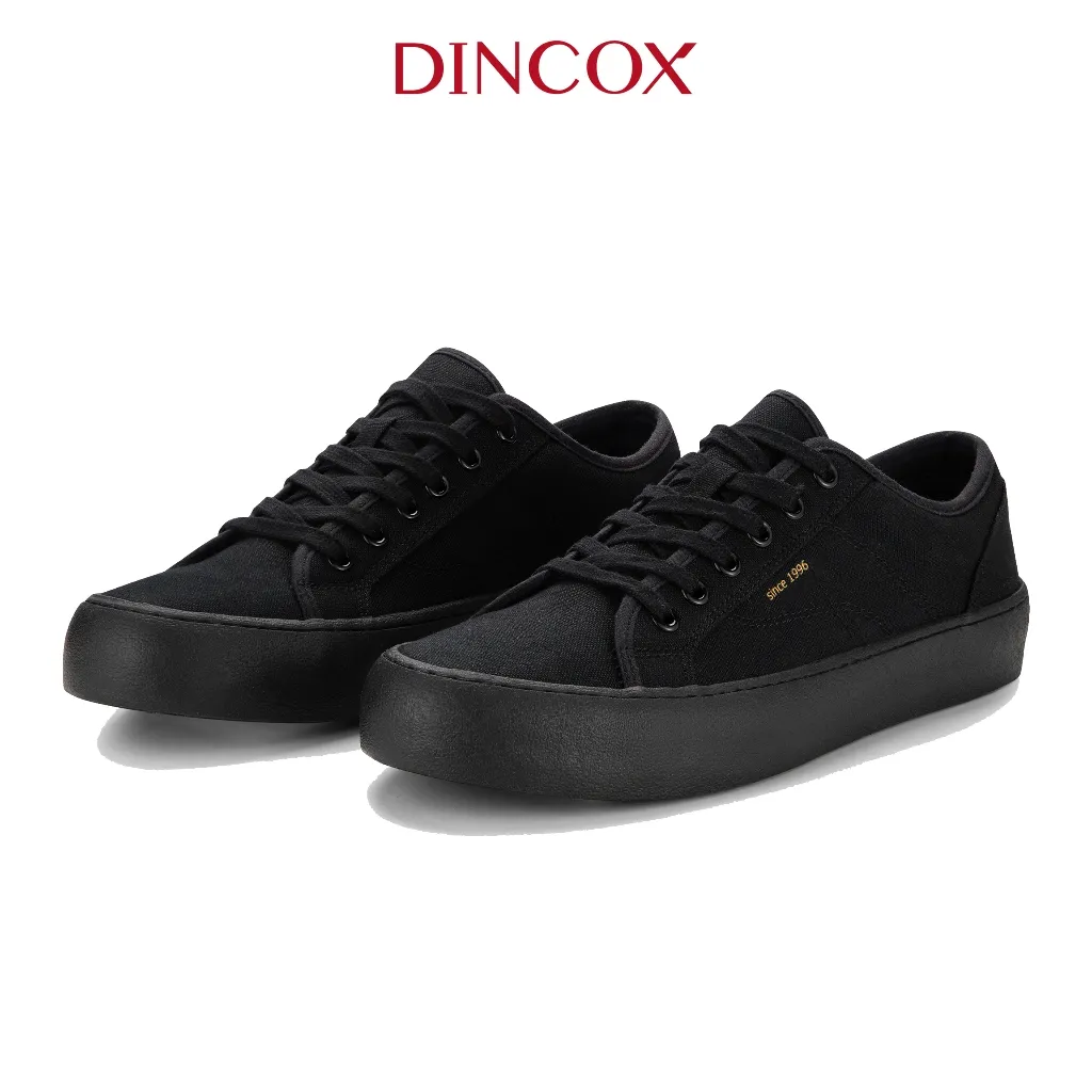 Ảnh Giày Sneaker Vải Canvas Nam Nữ E18 Black DIncox 3