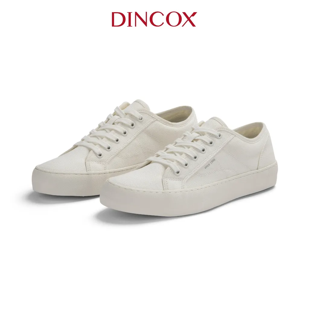 Ảnh Giày Sneaker Vải Canvas Nam Nữ E18 Trắng Dincox 2
