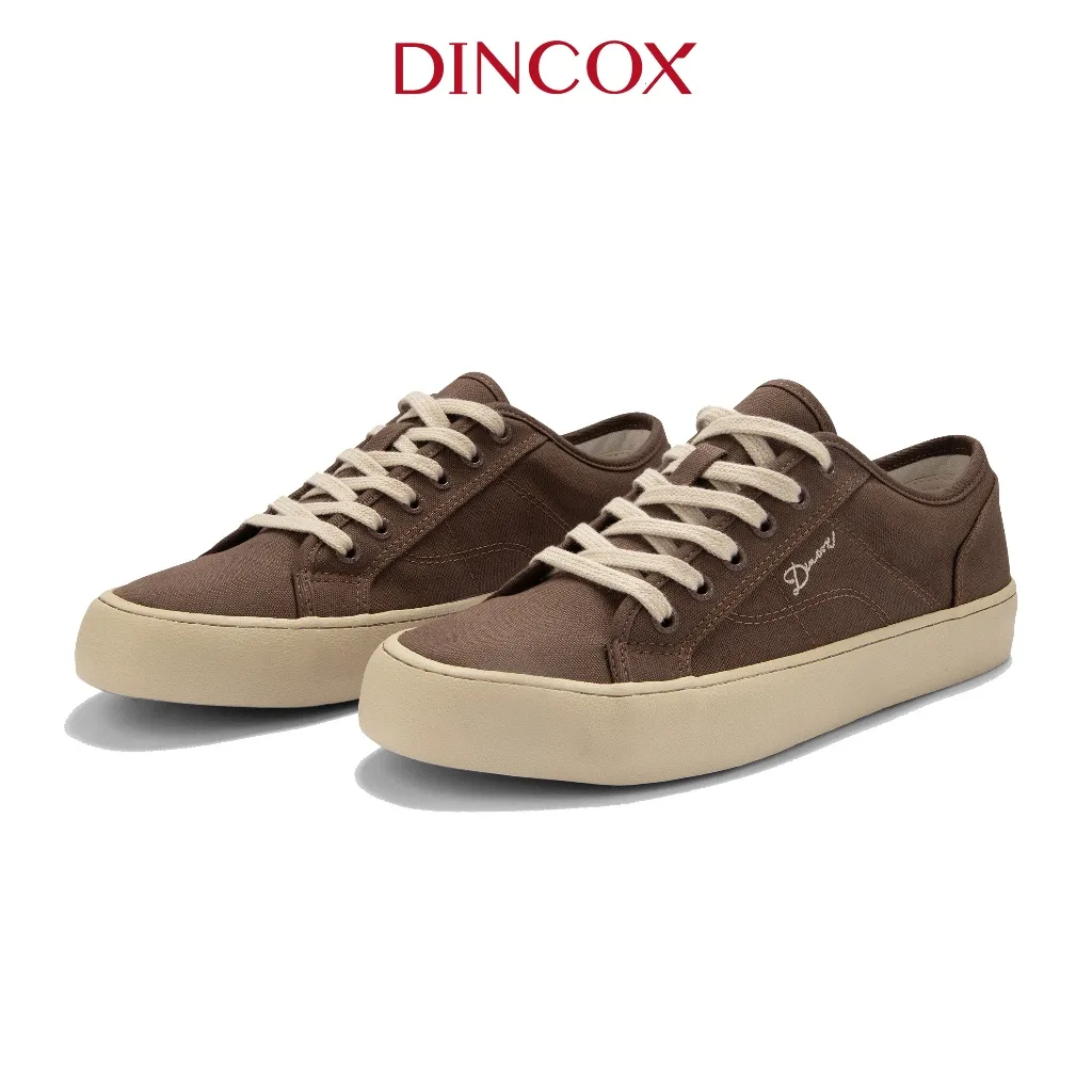 Ảnh Giày Sneaker Vải Canvas Nam Nữ E18 Chocolate Dincox 3