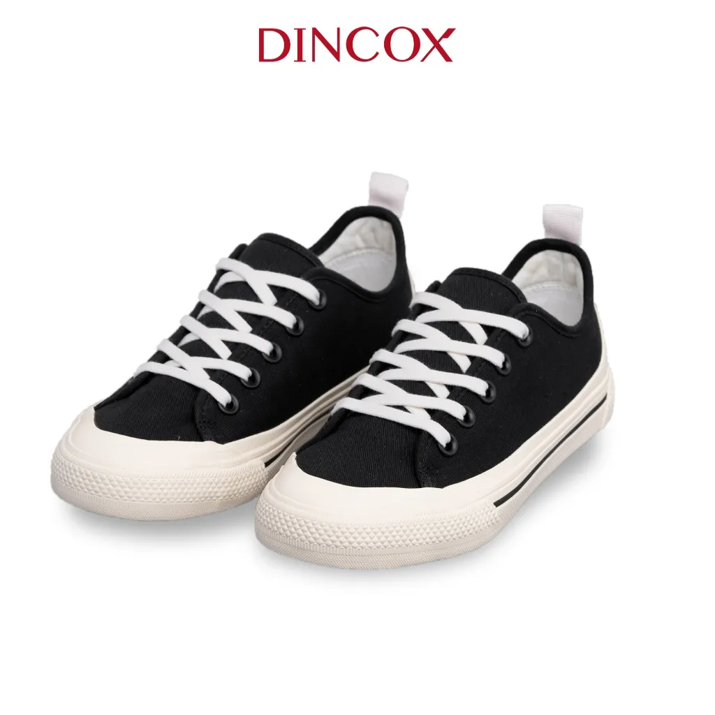 Ảnh Giày Sneaker Vải Canvas Unisex Chính Hãng DINCOX C20 Black Sang Trọng Tinh Tế Đơn Giản 3