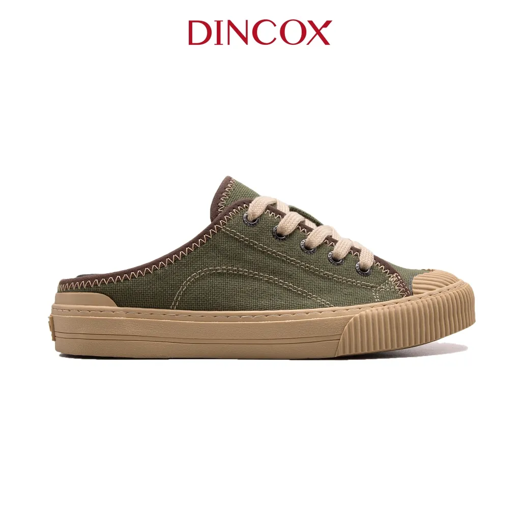 Ảnh Giày Sục Đạp Gót Mules Vải Sneaker Unisex E10 Matcha DINCOX Tăng Chiều Cao 4cm 2