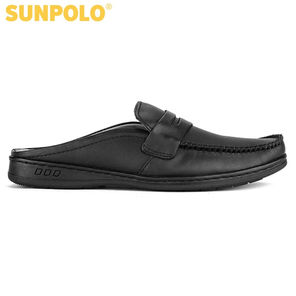 Ảnh Giày sục nam Da bò SUNPOLO thoáng khi thoải mái SPO197 2