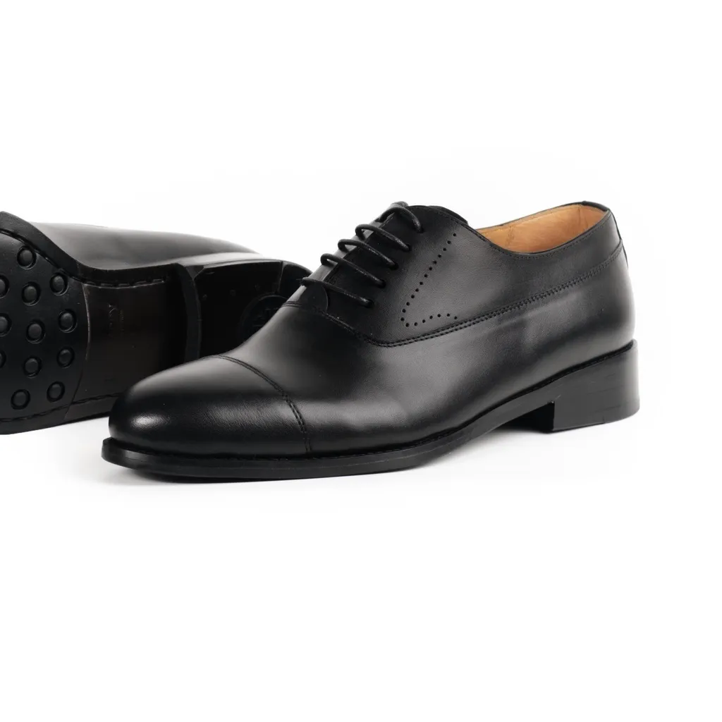 Ảnh Giày Tây Cao Cấp TONKIN CAPTOE OXFORD - OF07 - Da Bò Ý Lót Trong Da Bò Mộc - Thương hiệu Be Classy 4