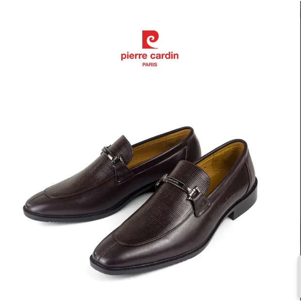 Ảnh Giày tây lười Pierre Cardin chất liệu da bò cao cấp, khóa kéo phụ kiện logo - 783 4