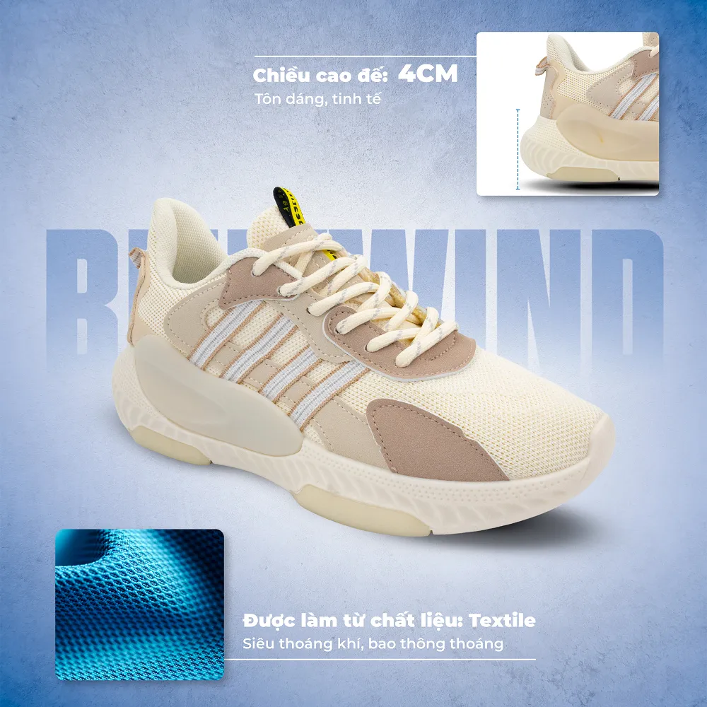 Ảnh Giày Thể Thao Nam Nữ BLUEWIND Frolic Wave.es Trẻ Trung Dễ Phối Đồ Vải Dệt Thoáng Khí 68371 3