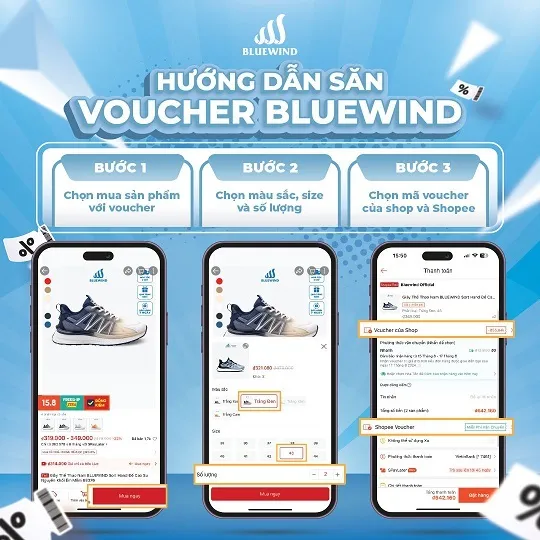 Ảnh Giày Thể Thao Nam Nữ Siêu Nhẹ BLUEWIND Semicircle Êm Chân, Thoáng Khí Làm Giày Chạy Bộ Nam 68380 2