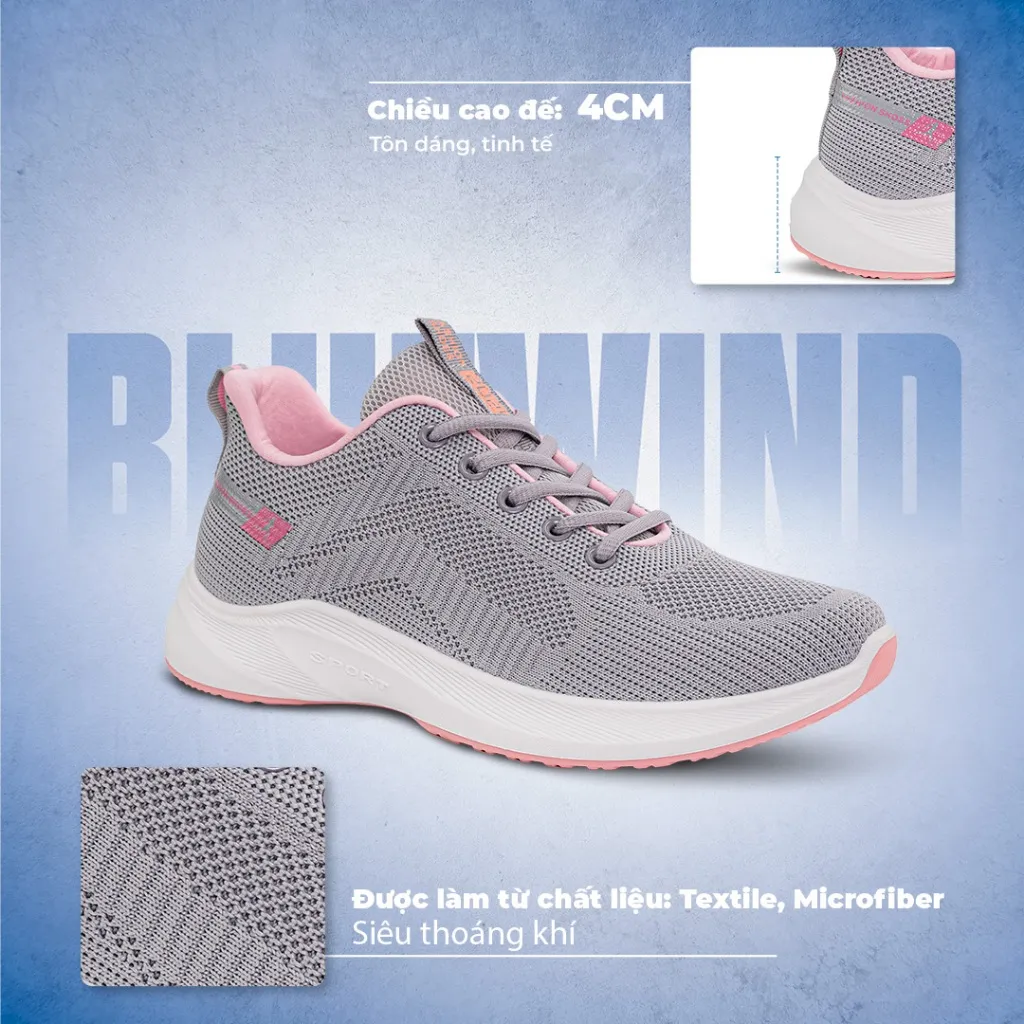 Ảnh Giày Thể Thao Nữ BLUEWIND Đế Cao Su Mềm Phù Hợp Làm Giày Chạy Bộ, Tập Gym, Thể Dục 68797 3