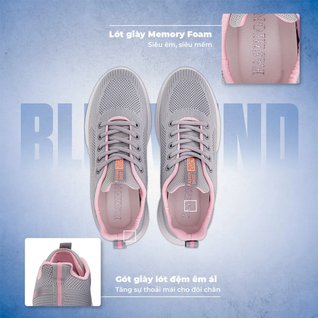 Ảnh Giày Thể Thao Nữ BLUEWIND Đế Cao Su Mềm Phù Hợp Làm Giày Chạy Bộ, Tập Gym, Thể Dục 68797 4
