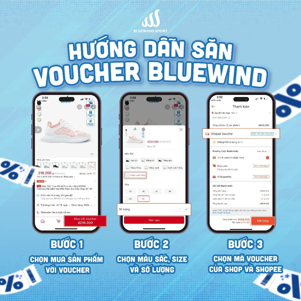 Ảnh Giày Thể Thao Nữ BLUEWIND Vải Dệt Kim Thoáng Khí Phù Hợp Giày Chạy Bộ, Tập Gym 68772 2