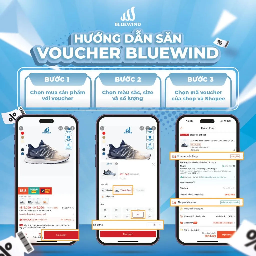 Ảnh Giày Thể Thao Nữ Đế Cao 4cm BLUEWIND Conpavo Đế Mềm Mại Phù Hợp Làm Giày Chạy Bộ Nữ 68406 2