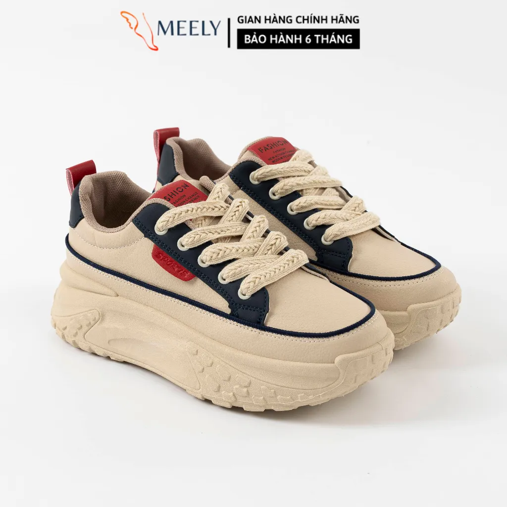 Ảnh Giày Thể Thao Sneaker Nữ MEELY Kiểu Dáng Hàn Quốc Độn Đế 5cm - HY22 3