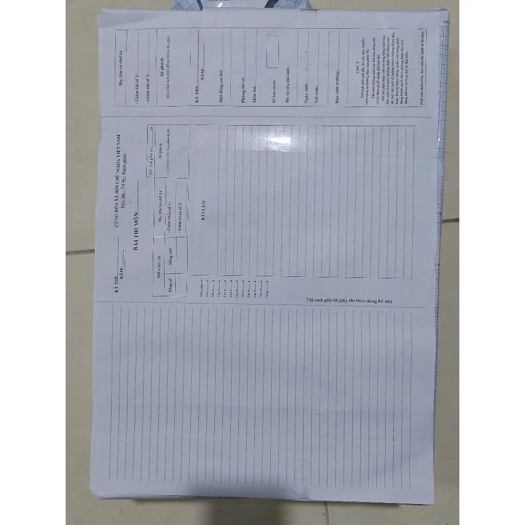 Ảnh Giấy thi khổ A3 100 tờ Nhân Văn 60gsm (Phách ngang, Phách dọc) 2
