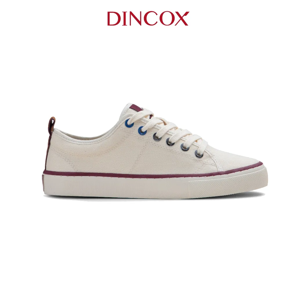 Ảnh Giày Vải Canvas Đế Bằng Sneaker Nam Nữ C40 Trắng Kem Dincox 3