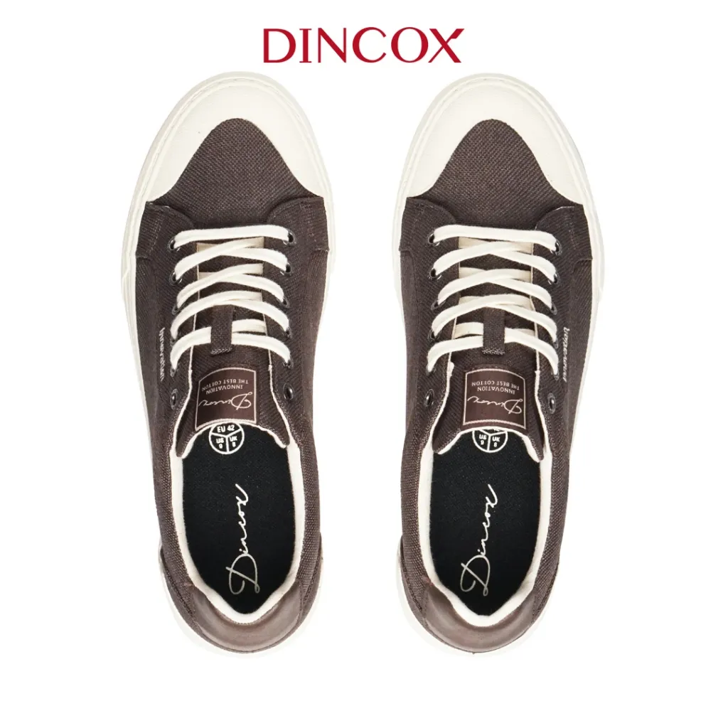 Ảnh Giày Vải Sneaker Canvas Đế Bằng Nam DC30 Brown Dincox 2