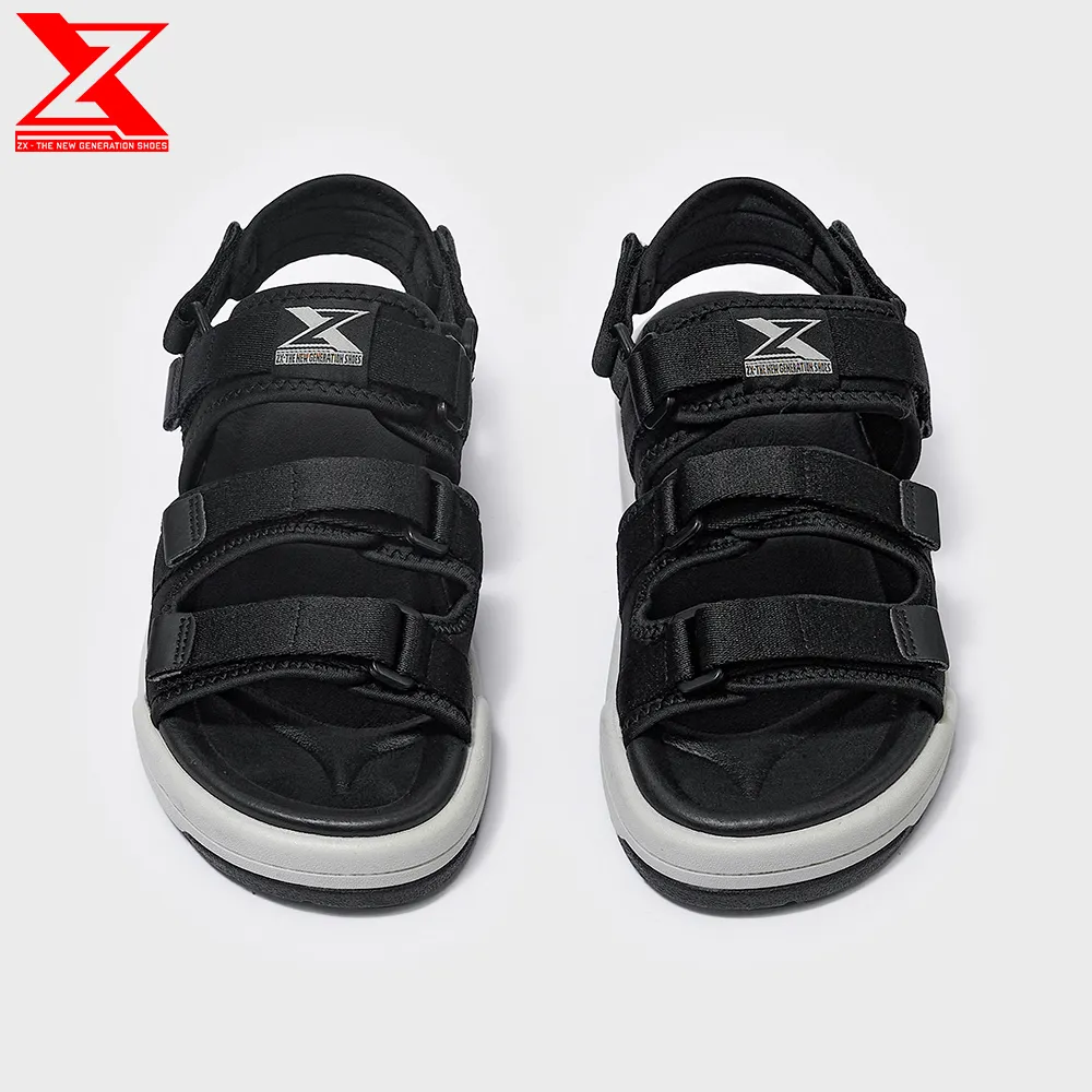Ảnh Giày xăng-đan Nam nữ ZX Unisex Shoes 3128 Black grey 3 quai đế phylon 3cm 1