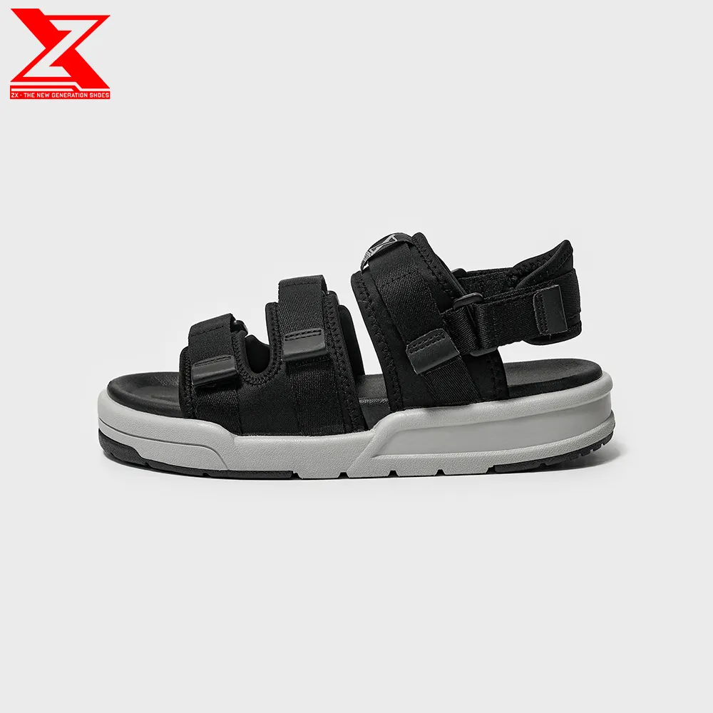 Ảnh Giày xăng-đan Nam nữ ZX Unisex Shoes 3128 Black grey 3 quai đế phylon 3cm 2