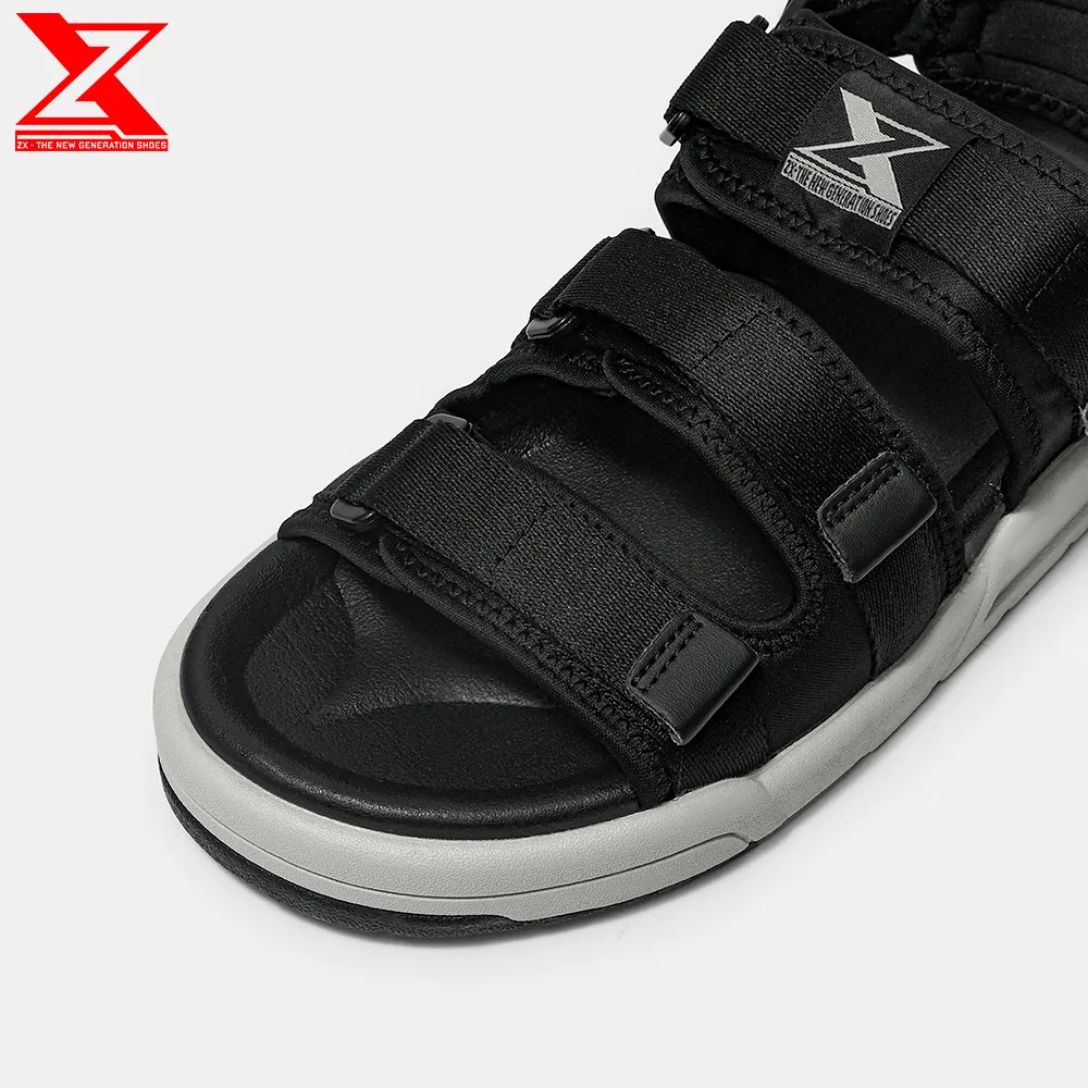 Ảnh Giày xăng-đan Nam nữ ZX Unisex Shoes 3128 Black grey 3 quai đế phylon 3cm 3