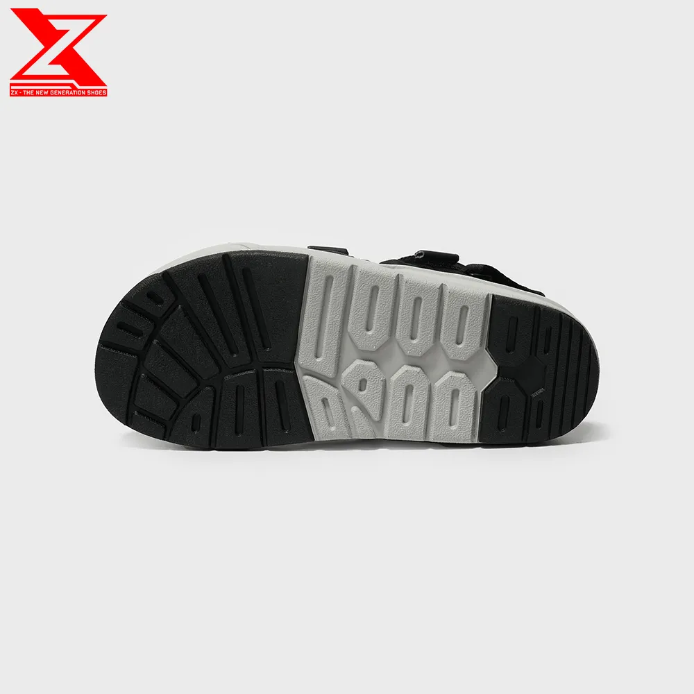 Ảnh Giày xăng-đan Nam nữ ZX Unisex Shoes 3128 Black grey 3 quai đế phylon 3cm 4
