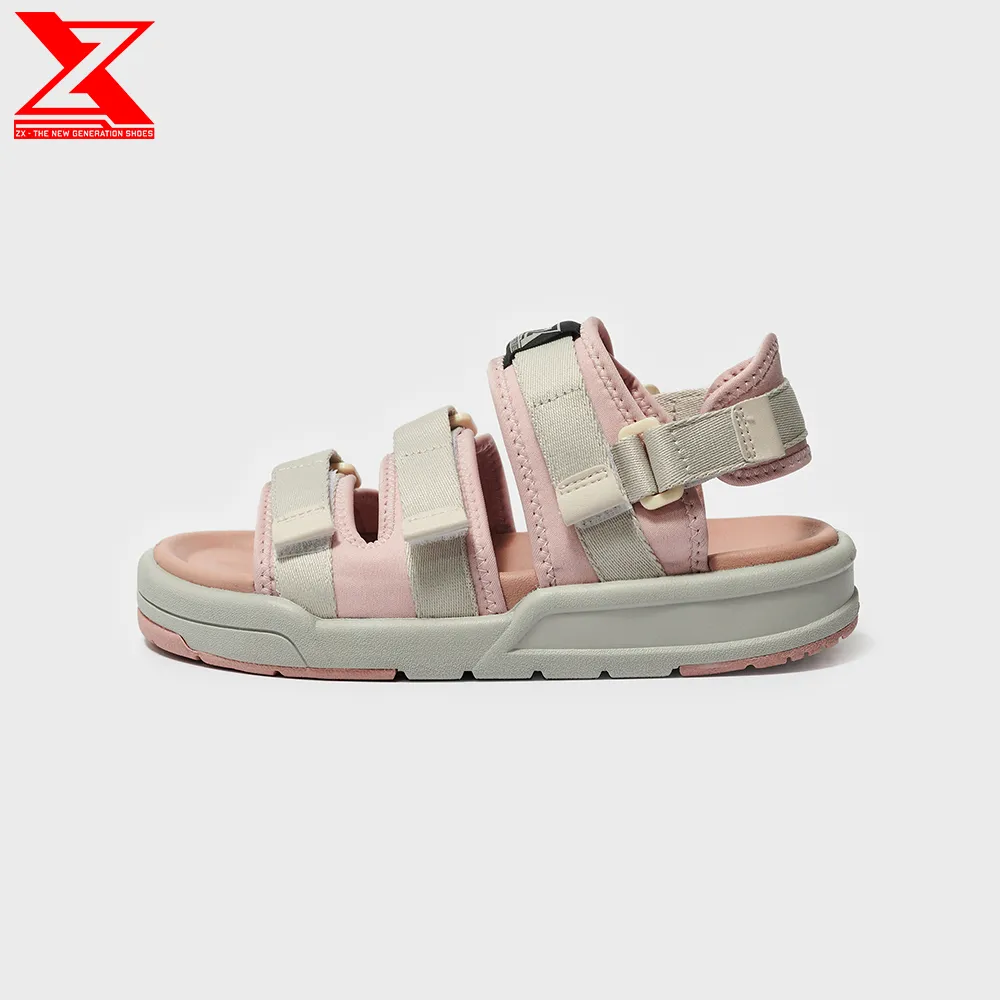Ảnh Giày xăng-đan Nữ ZX 3128 Pink cream 3 quai phối lót hồng đế Phylon 3 lớp 3cm 3