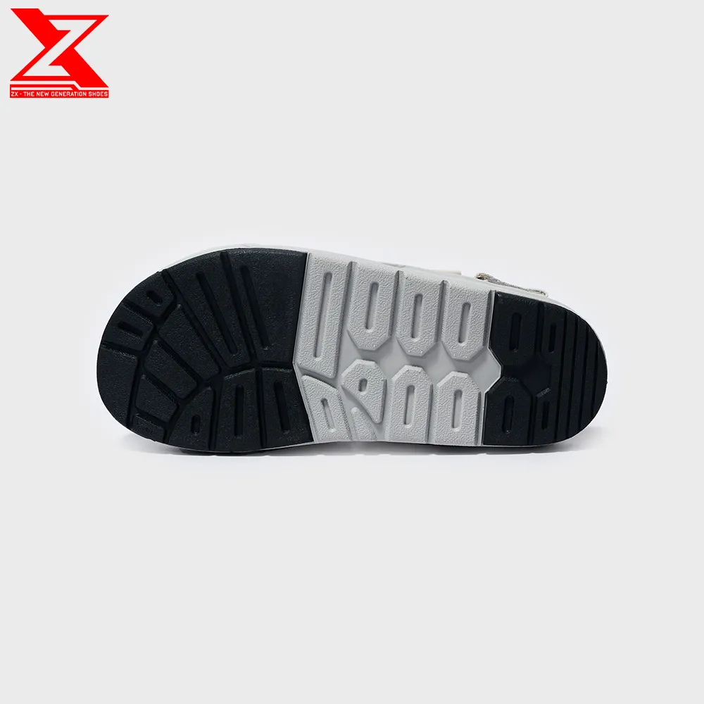 Ảnh Giày xăng-đan nữ ZX unisex Shoes 3128 Cream Black 3 quai có thể tháo quai sau 4