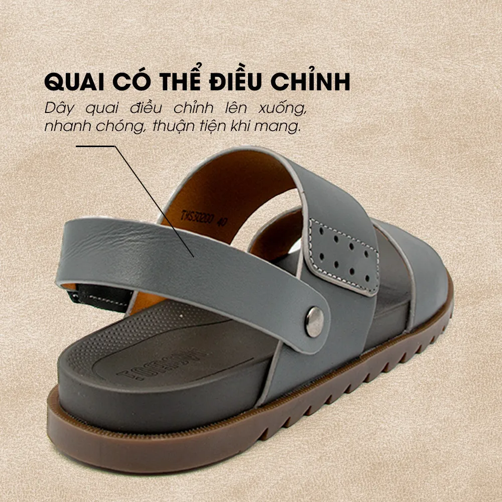 Ảnh -Giày/Dép Sandal Nam Da Bò Nappa Đế có Rãnh Chống Trượt TMS30200 2