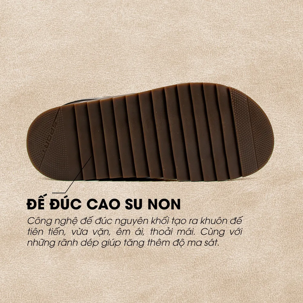 Ảnh -Giày/Dép Sandal Nam Da Bò Nappa Đế có Rãnh Chống Trượt TMS30103 3