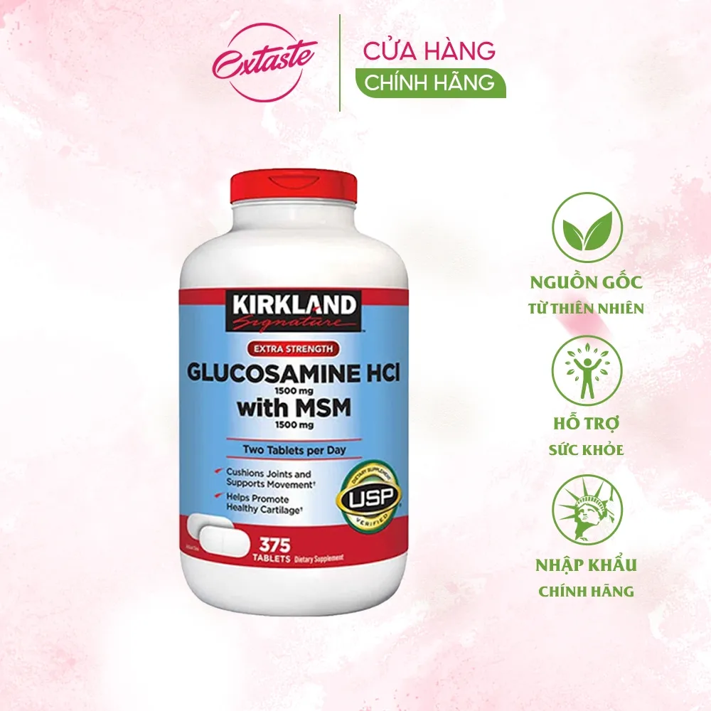 Ảnh Glucosamine hcl with msm Kirkland Signature giảm đau nhức xương khớp hộp 375 viên extaste 3