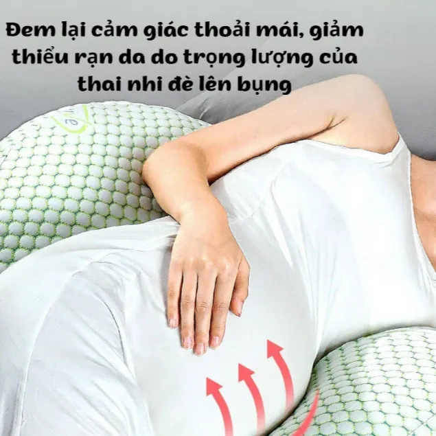 Ảnh Gối bầu cánh tiên cao cấp KidsWorld cotton sợi tre nâng đỡ bụng bầu có thể dùng được cả sau khi sinh 2