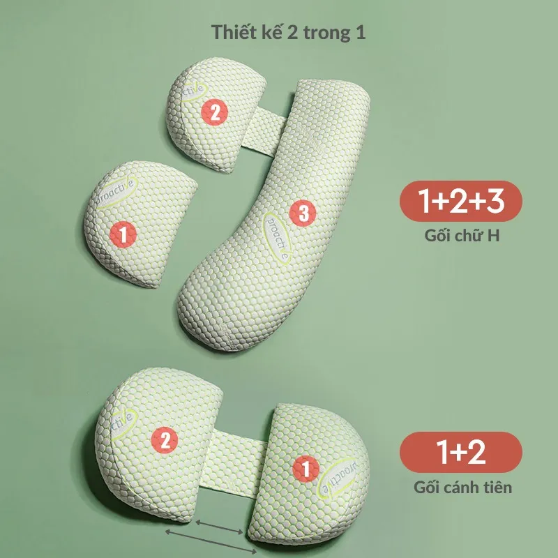 Ảnh Gối Bầu Cánh Tiên Sợi Tre, Nhung Tăm Organic Cao Cấp KidsWorld Hỗ Trợ Giảm Đau Lưng Cho Mẹ Bầu 2