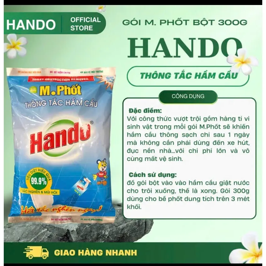 Ảnh Gói bột thông tắc hầm cầu M.phốt bột Hando 300g 1