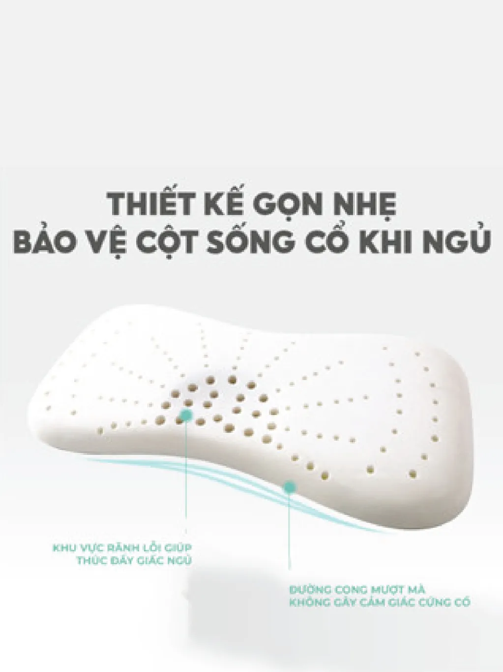 Ảnh Gối cao su non 1989KIDS SHOP cho bé từ 1 đến 12 tuổi 2 lõi tùy chỉnh độ cao mềm mại chống lệch xương cổ, mỏi vai gáy 4